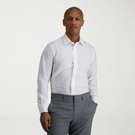 Men's Haggar® Premium Comfort Slim Fit Dress Shirt Color: White Size: 14.5-32/33
