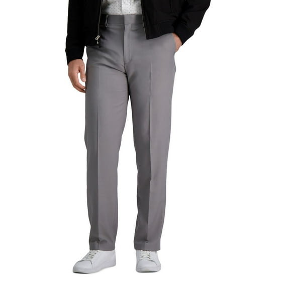 Men's Haggar® Premium Comfort Straight-Fit Flat-Front Dress Pants Color: Grey Size: 33X32