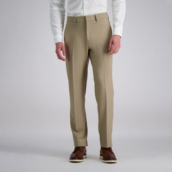 Men's Haggar® Premium Comfort Straight-Fit Flat-Front Dress Pants Color: Medium Khaki Size: 34X32
