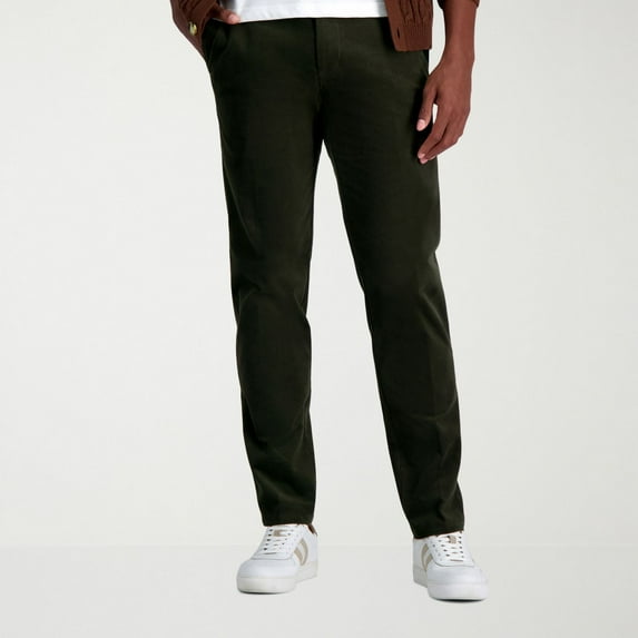 Men's Haggar® Straight Fit Stretch Corduroy Pants Color: Military Green Size: 33X30