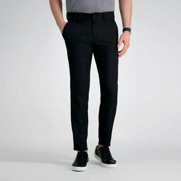 Men's Haggar® The Active Series™ Everyday Slim Fit Flat-Front Pants Color: Black Size: 34X32