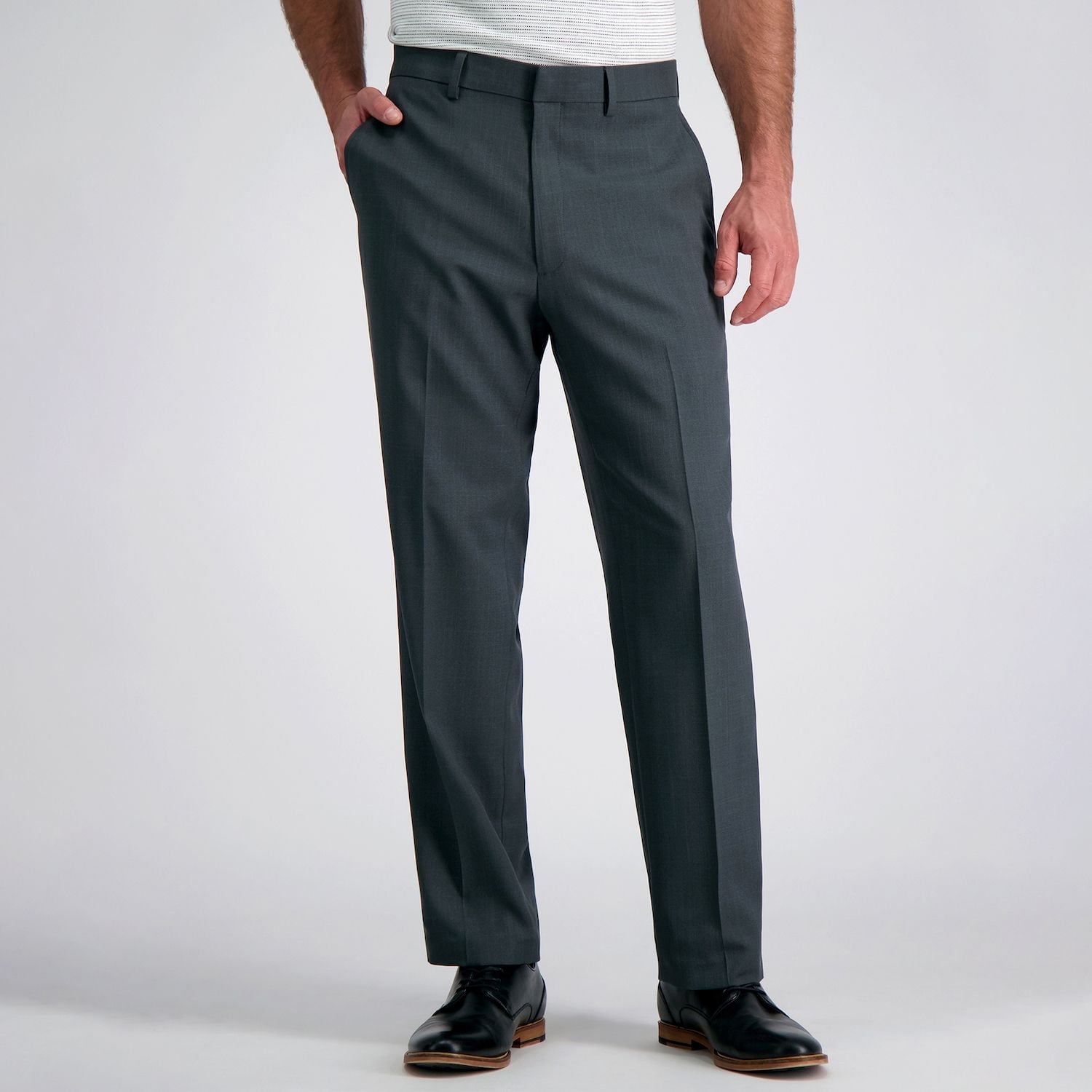 Haggar Men's Comfort Performance Stretch Straight Fit Pant - Classic Dress Pants With Easy Care