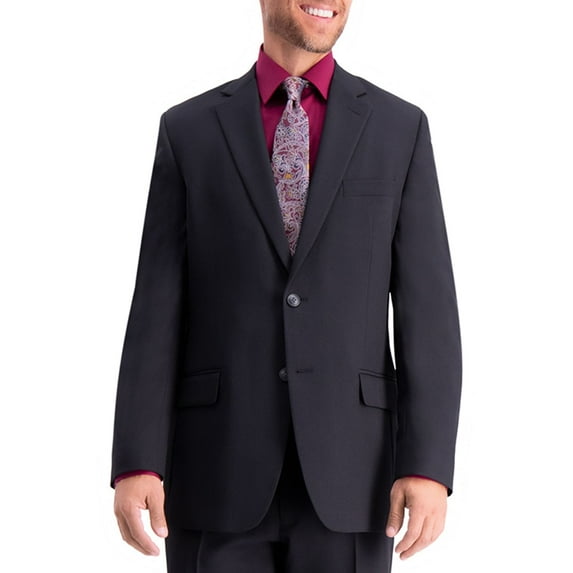 Men's Haggar® Travel Performance Tailored-Fit Stretch Suit Jacket Color: Black Size: 48 LONG