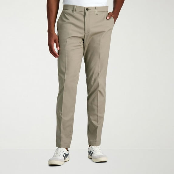 Men's Haggar® Wrinkle Free Performance Khaki Slim Fit Flat Front Pants Color: Medium Khaki Size: 36X32