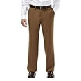 thumbnail image 1 of Haggar Men s Eclo Stria Expandable Waist Plain Front Dress Pant Mocha 40x29, 1 of 4