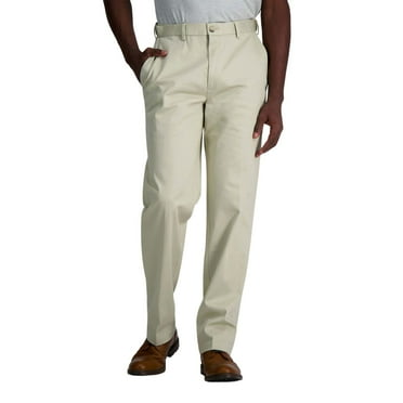 Men's Haggar®&nbsp;Wrinkle Free Performance Khaki Classic Fit Flat Front Pant Color: Sand Size: 38X34
