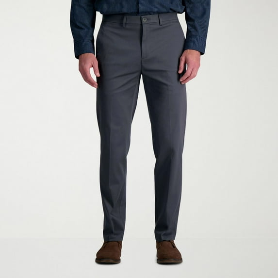 Men's Haggar® Wrinkle Free Performance Khaki Straight Fit Flat Front Pant Color: Gray Size: 36X29