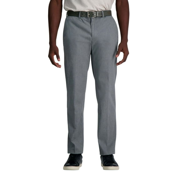 Men's Haggar® Wrinkle Free Performance Khaki Straight Fit Flat Front Pant Color: Heather Gray Size: 36X30