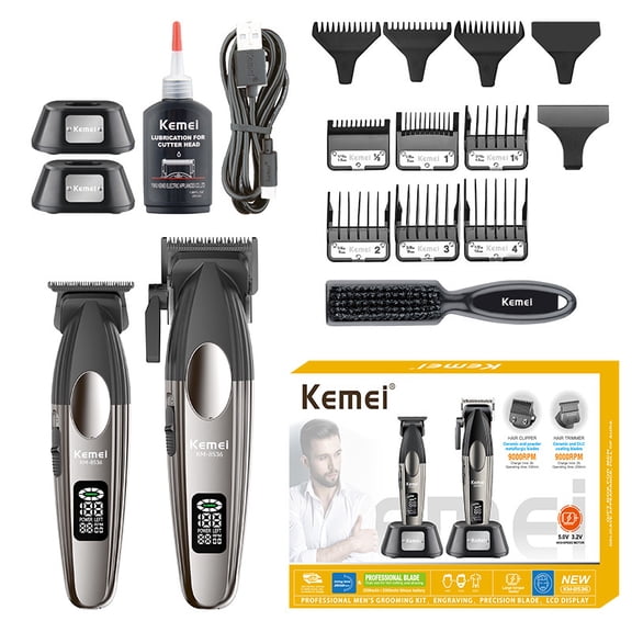 Men's Hair Clipper Kit  TTOOGO High-Speed Cordless Trimmer & Shaver Set with Digital Display, DLC Blades, Adjustable Combs, USB Rechargeable, Powerful Grooming Kit for Home & Salon