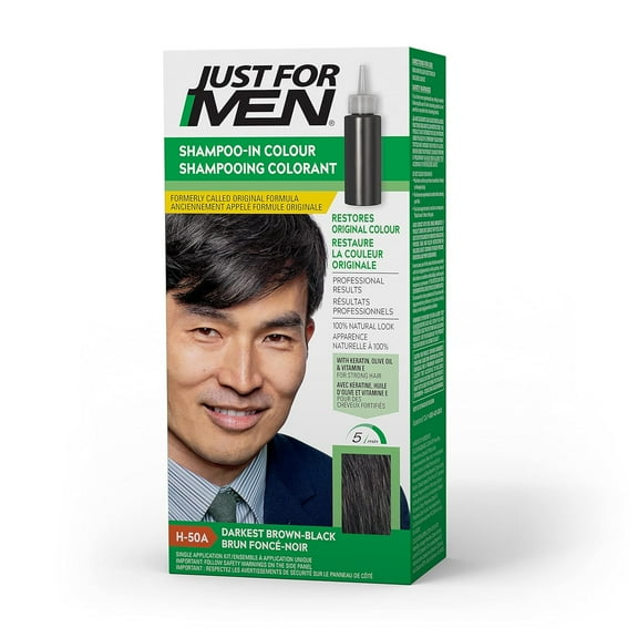 Men's Hair Color, Darkest Brown-Black