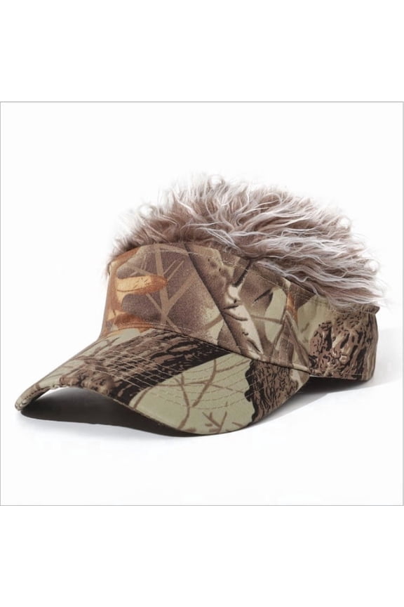 Men's Hair Hats Funny Hair Visor with Hair Fake Hat with Hair Wig Hat Novelty Adjustable Baseball Cap for Men