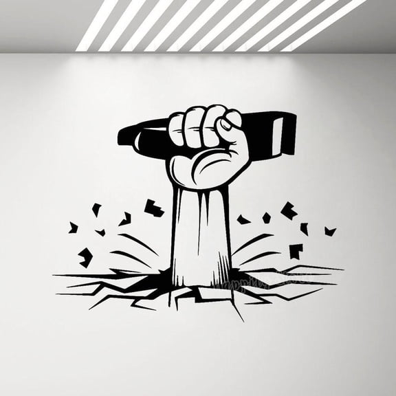 Men's Hair Salon Vinyl Wall Decal Barber Shop Razor Hand Haircut Wall Stickers Wall Window Decorations Home Decor Poster 76x57cm