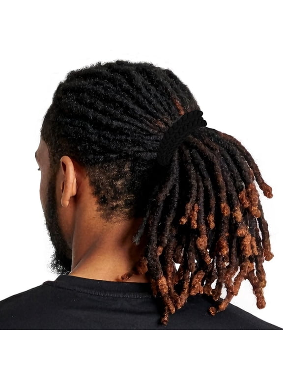 Men's Hair Ties Size X-Large 4-Pack Braided Locs Thick Hair Soft & Strong Super Strechy Made in the USA Black