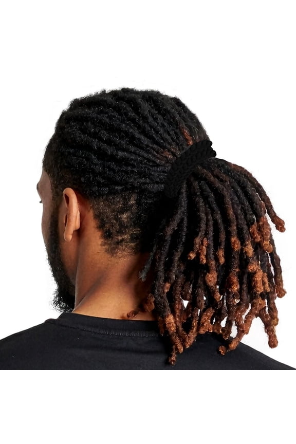 Men's Hair Ties Size X-Large 4-Pack Braided Locs Thick Hair Soft & Strong Super Strechy Made in the USA Black