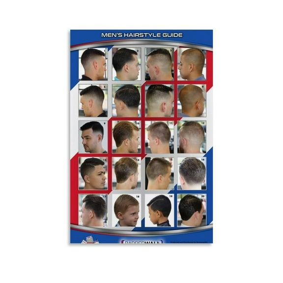 Men's Haircut, Haircut Poster, Hair Style Guide, Men's Fashionable Hairstyle Barber Shop Wall Decoration Art Poster Wall Art Paintings Canvas Wall Decor Home Decor Living Room Decor Aesthetic