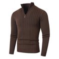 thumbnail image 1 of Men's Half Zip Cable Knit Sweater with High Neck, Long Sleeve Pullover, 1 of 5