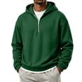thumbnail image 1 of Men's Half-Zip Hoodies Casual Long Sleeve Sweatshirt Solid Color Sweatshirt for Fall Winter, 1 of 8