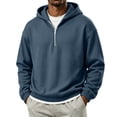 thumbnail image 1 of Men's Half-Zip Hoodies Casual Long Sleeve Sweatshirt Solid Color Sweatshirt for Fall Winter, 1 of 8
