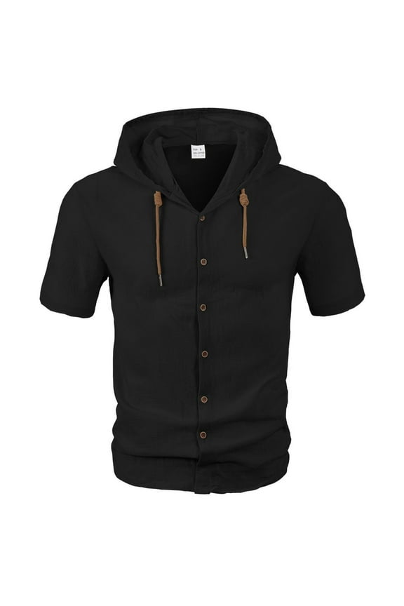 Men's Half Zip Pullover, Short Sleeve Lightweight Hooded Sweatshirt, Casual Summer Top