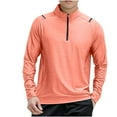 thumbnail image 1 of Men's Half-Zip Running Shirt Men's Long Sleeve 1/4 Zipper Quick Dry Athletic Workout Shirts Lightweight Running Exercise Pullover T-Shirt Breathable Hiking Fishing Sports Golf Polo Shirt Top, 1 of 3