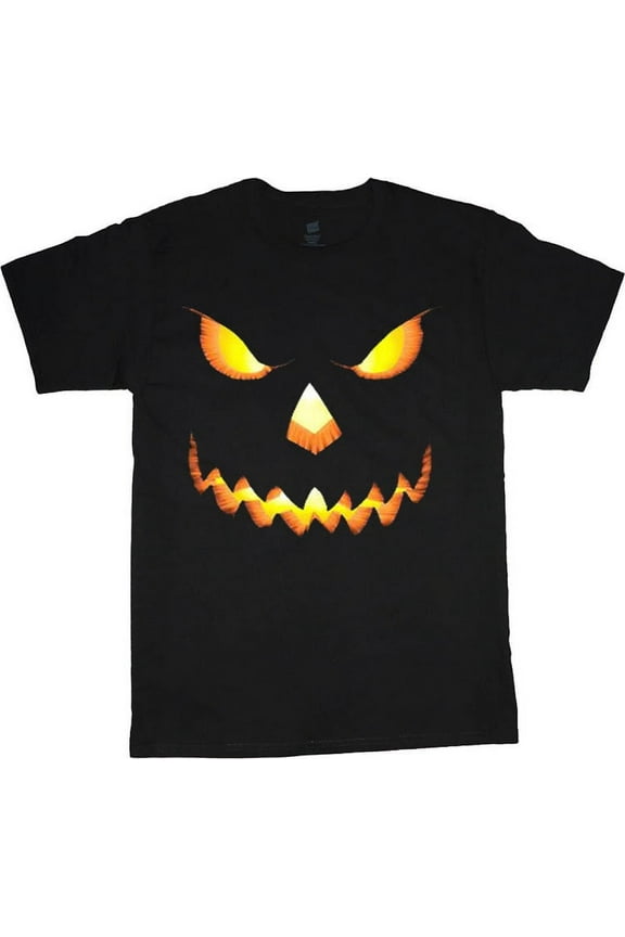 Men's Halloween Big and Tall T-shirt Pumpkin Face Tee
