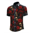 thumbnail image 1 of Men's Halloween Button Down Collared Short Sleeve Shirt, 1 of 3