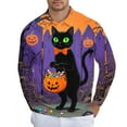 thumbnail image 1 of Men's Halloween Casual Long Sleeve Shirts Half Button Casual Pullover Trendy Fall Tops, 1 of 7