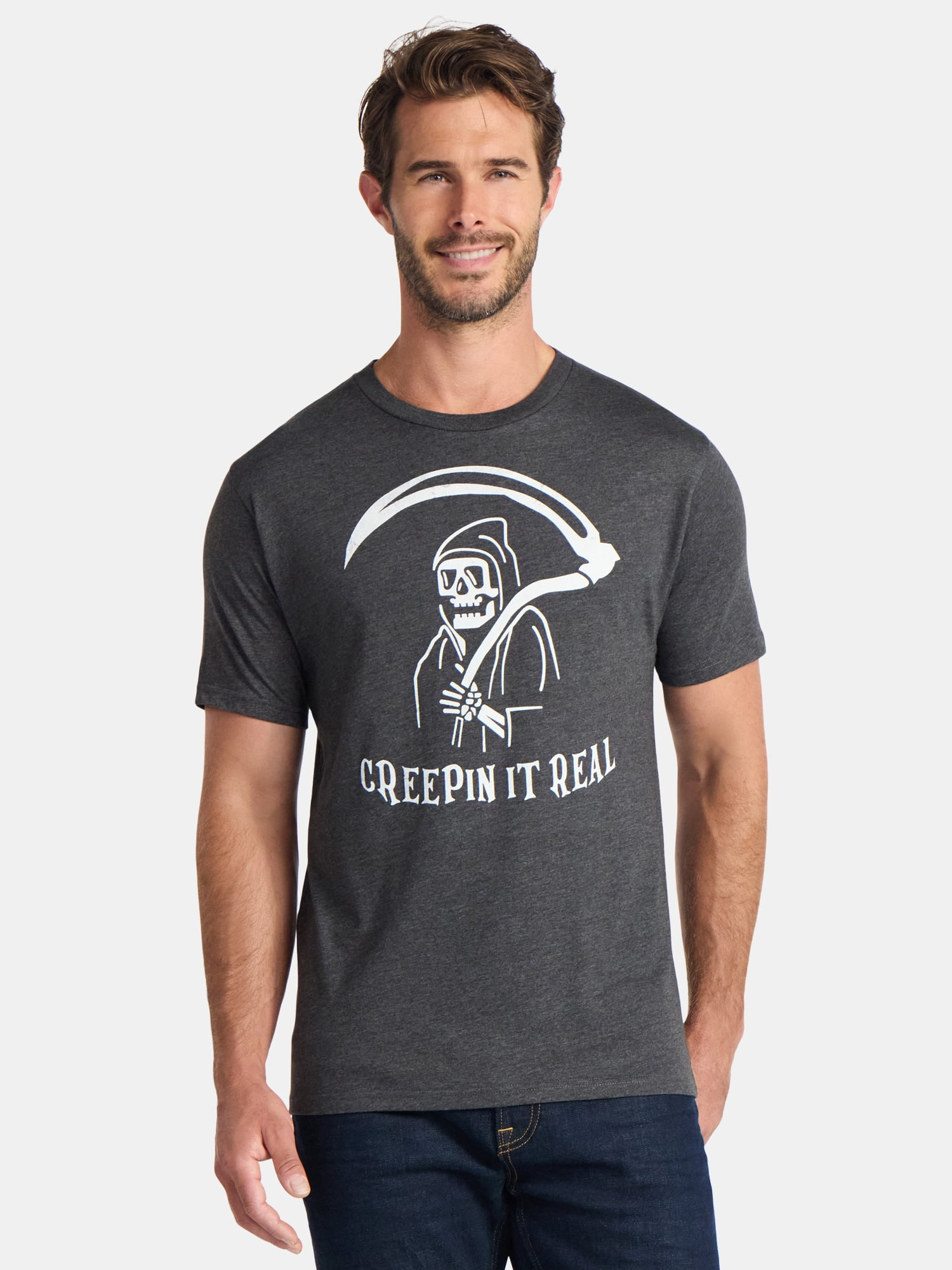 Halloween Men's Creepin It Real Graphic Tee from Way to Celebrate, Sizes XS-3XL