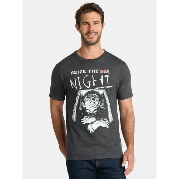 Halloween Men's Dracula Seize the Night Graphic Tee from Way to Celebrate, Sizes XS-3XL