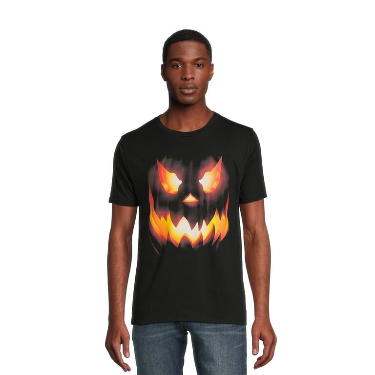 Happy Halloween Print Men's Graphic Design Crew Neck Active T