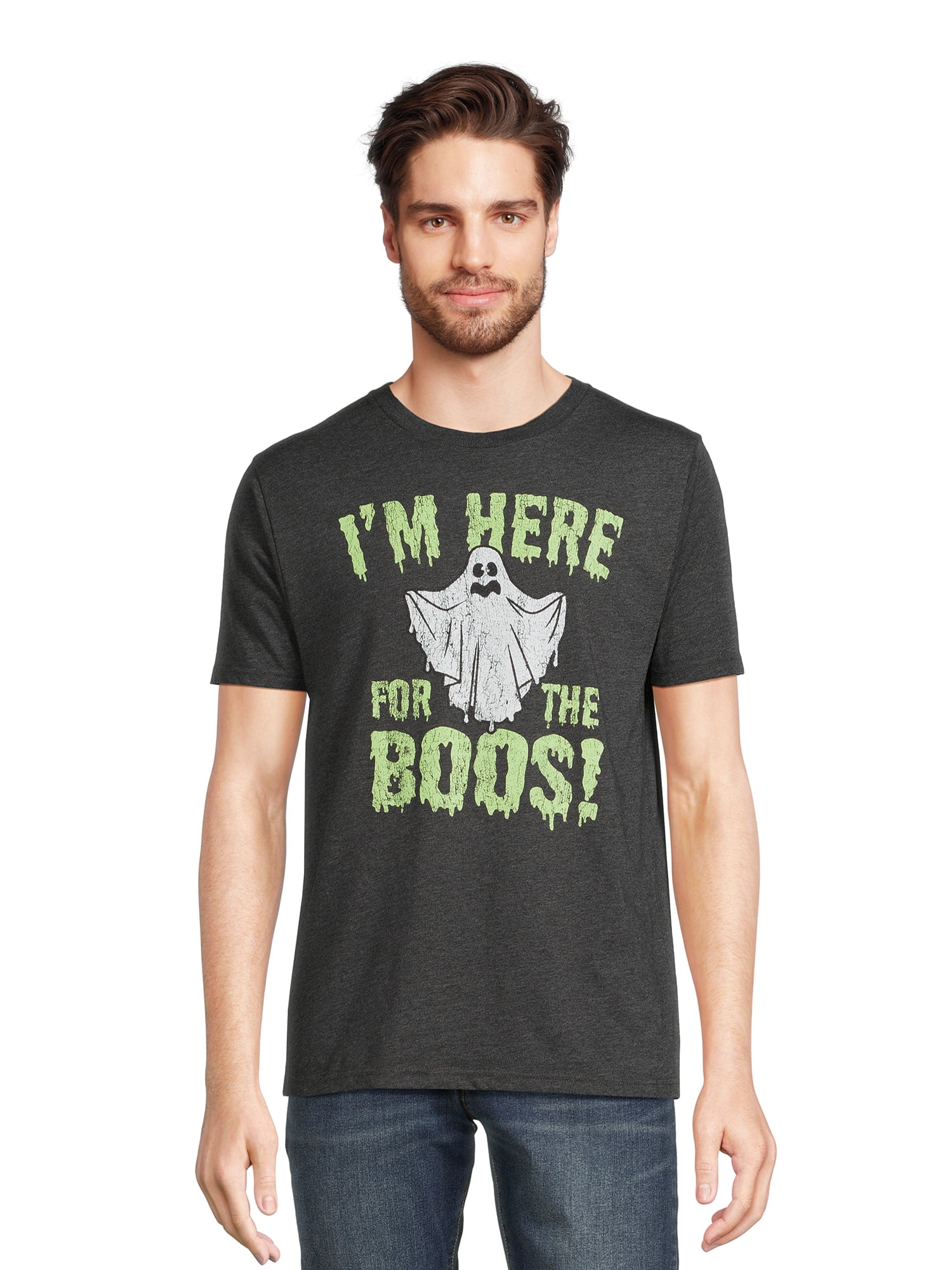 Men's and Big Men's Halloween Ghost Graphic Tee Shirt Costume from Way ...