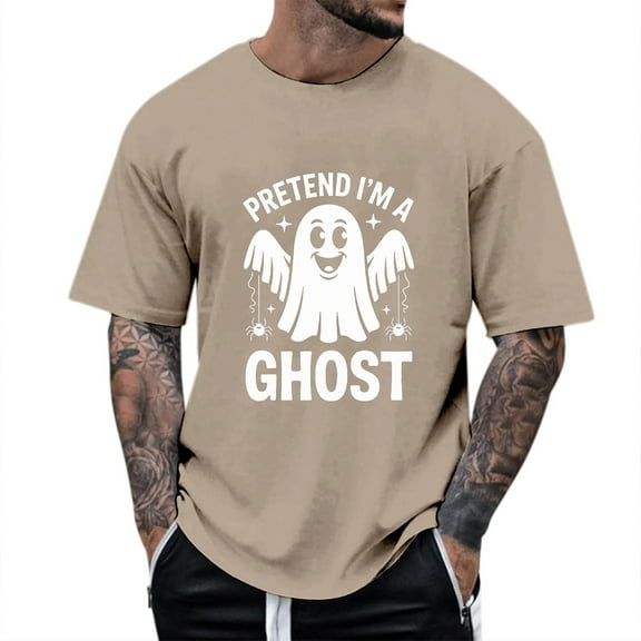 Men's Halloween Graphic T Shirt Casual Short Sleeve Tee for Daily Wear Comfortable Print Top for Spring Summer