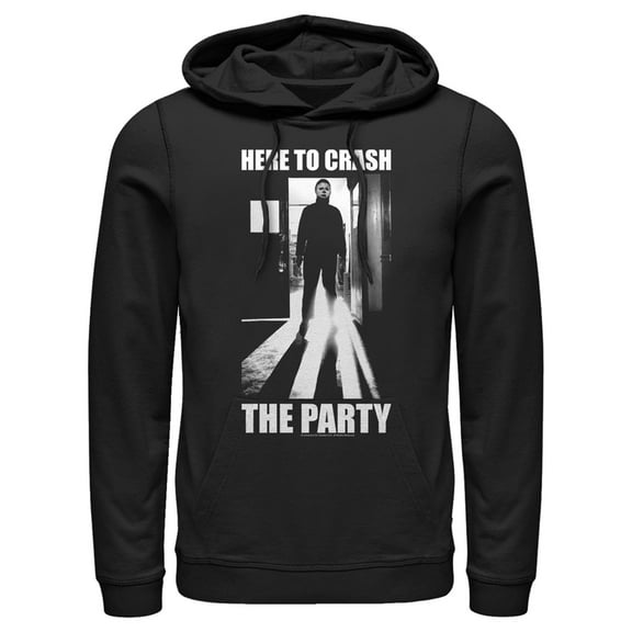 Men's Halloween II Michael Myers Crash the Party Pull Over Hoodie Black 2X Large