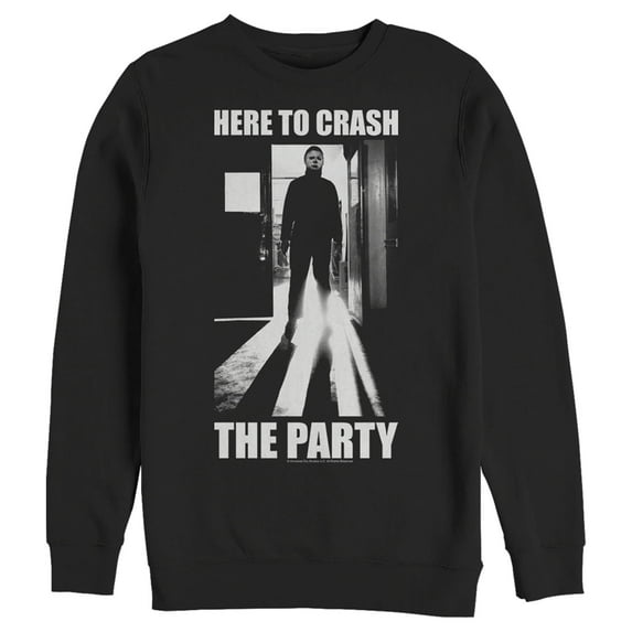 Men's Halloween II Michael Myers Crash the Party Sweatshirt Black Medium