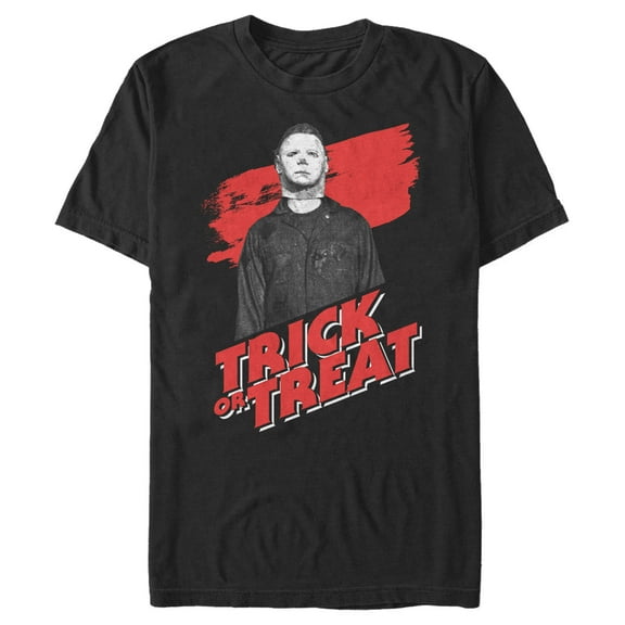 Men's Halloween II Michael Myers Trick or Treat  Graphic Tee Black 3X Large