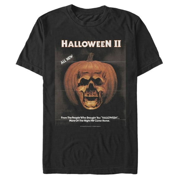 Men's Halloween II Skeleton Movie Vintage Poster Graphic Tee Black 3X Large
