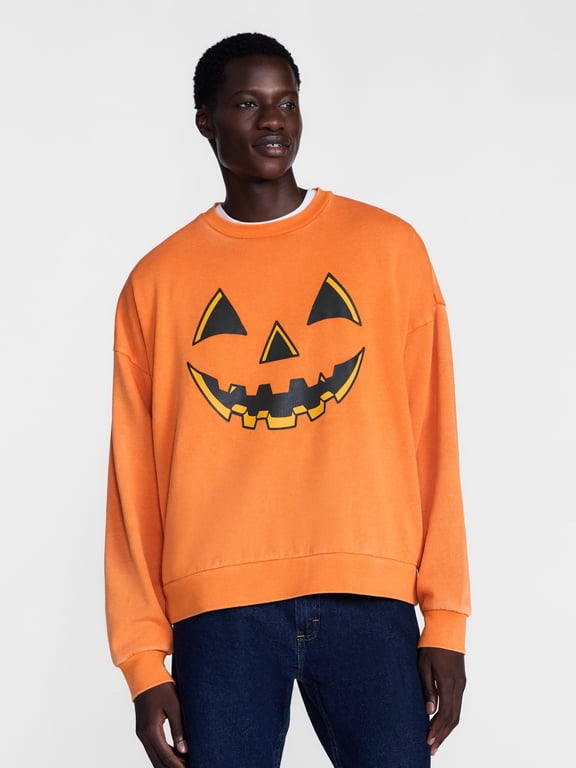 Men's Halloween Jacko Smile Graphic Long Sleeve Sweatshirt from Way to Celebrate, Sizes XS-5XB