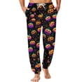 thumbnail image 1 of Men's Halloween Jogger Pajama Pants, Drawstring Two Pocket Printed Cuffed Lounge Sleep Trousers Nightwear Slacks, Purple, L, 1 of 7