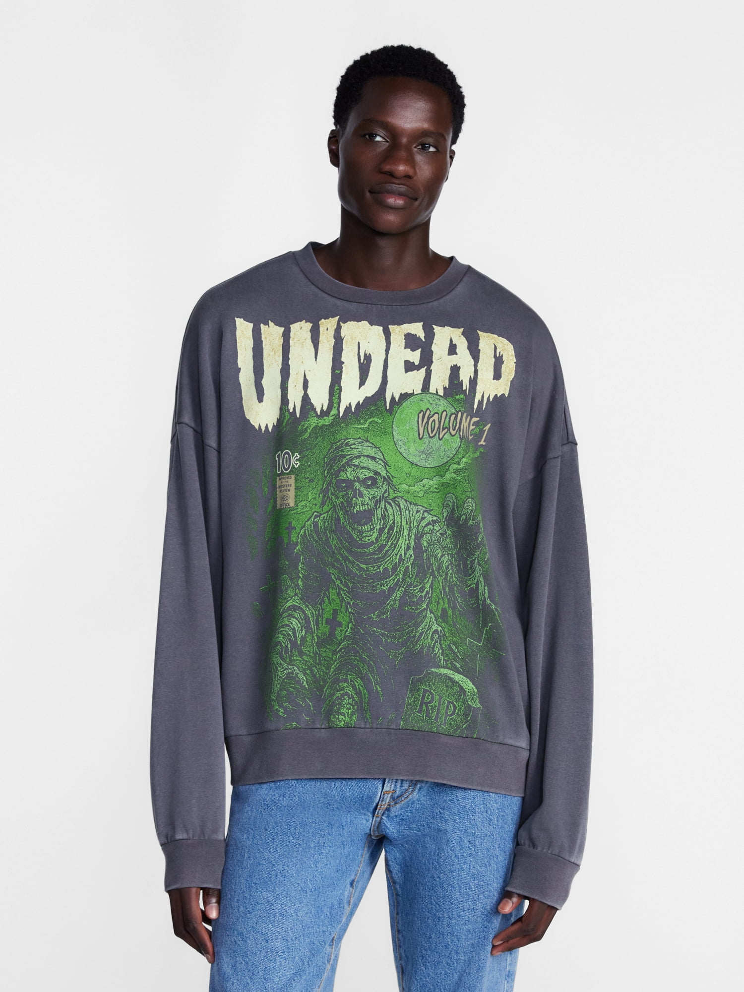 Men's Halloween Monsters Graphic Long Sleeve Sweatshirt from Way to Celebrate, Sizes XS-5XB