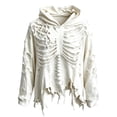 thumbnail image 1 of Men’s Halloween Outfits Halloween Unisex Y2K Wash Gothic Graphic Hoodies Oversize Grunge Skull Print Sweatshirt Casual Fit Pullover(02_White,M), 1 of 4
