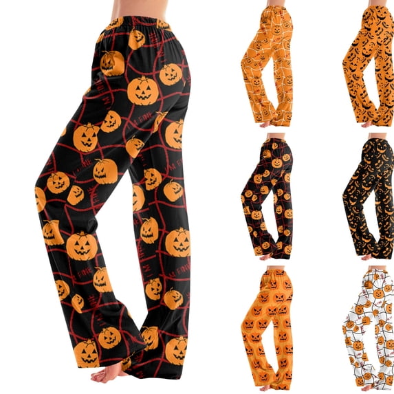 Men's Halloween Pajama Pants, Gradient Bat Print Drawstring Joggers with Pockets, Tapered Cuffed Soft Holiday Sleep Pants for Men Black B L