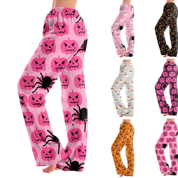 Men's Halloween Pajama Pants, Gradient Bat Print Drawstring Joggers with Pockets, Tapered Cuffed Soft Holiday Sleep Pants for Men Saffron B L