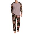 thumbnail image 1 of Men's Halloween Pajama Set Ghost Pumpkin Print Long Sleeve Soft Top Pants Nighty Set Cute Funny Costumes, 1 of 4