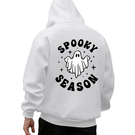 Men's Halloween Print Hoodie Casual Pullover Sweatshirt Warm Lined Comfortable Streetwear Soft Blend School Outfits for Teachers