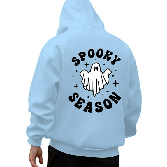 Men's Halloween Print Hoodie Casual Pullover Sweatshirt Warm Lined Comfortable Streetwear Soft Blend School Outfits for Teachers