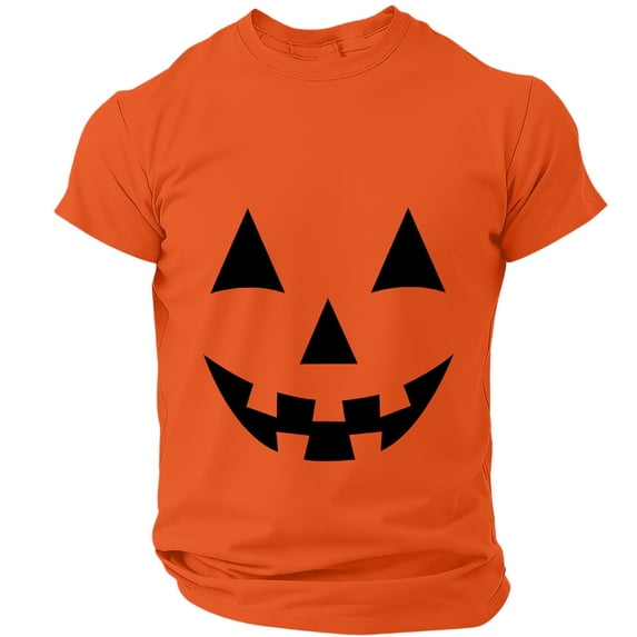 Men's Halloween Print T-Shirt Spooky Pattern Style Costume Adult Graphic Outfit Funny Party Tops