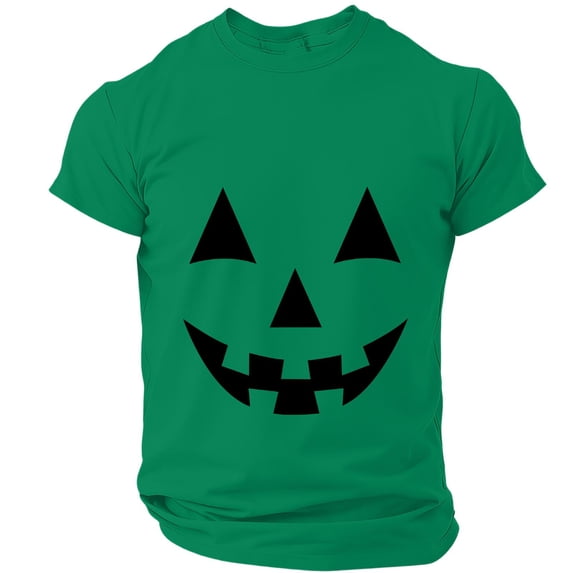 Men's Halloween Print T-Shirt Spooky Pattern Style Costume Adult Graphic Outfit Funny Party Tops