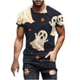 thumbnail image 1 of Men's Halloween Printed Round Neck Short Sleeved Blouses Oversize Basic Slim Fit T-shirt, 1 of 4