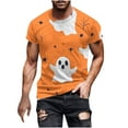 thumbnail image 1 of Men's Halloween Printed Round Neck Short Sleeved Blouses Oversize Basic Slim Fit T-shirt, 1 of 4