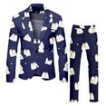 thumbnail image 1 of Men's Halloween Printed Suit Set Formal Jacket with Matching Trousers and Top for Party Outfit, 1 of 6